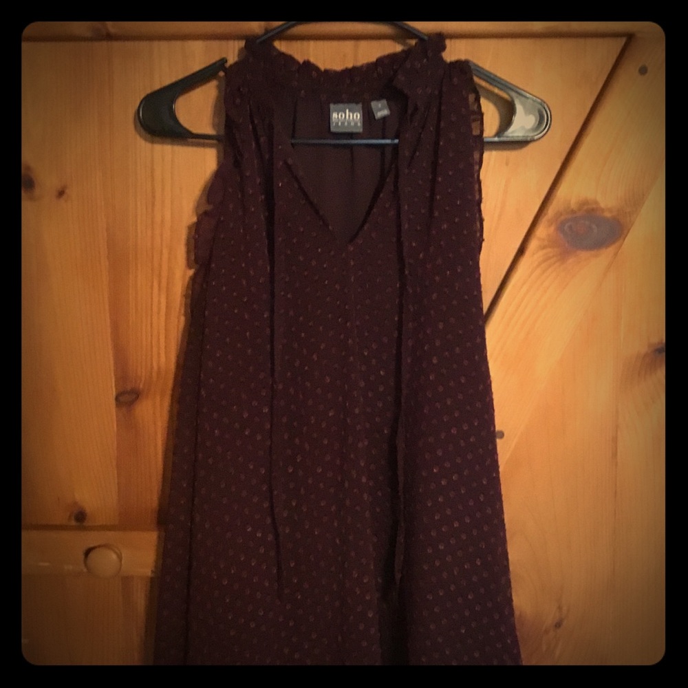 Maroon cold shoulder top—Small